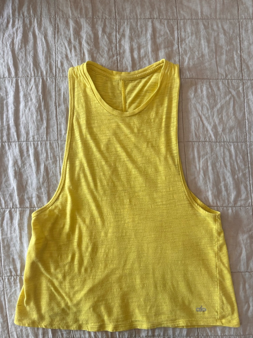Alo Yellow Cotton Muscle Tank Top